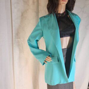 **Mint Green Relaxed Fit Tailored Blazer**